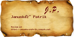 Januskó Patrik névjegykártya